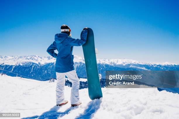 young snowboarder woman - sochi skiing stock pictures, royalty-free photos & images