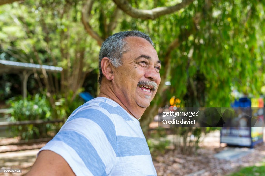 Relaxed Portrait of an Australian Aboriginal Man