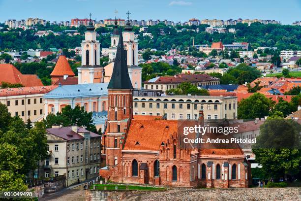 kaunas cityscape, lithuania - kaunas imagens e fotografias de stock