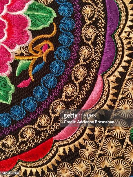 traditional chinese naxi embroidery - yunnan province stock pictures, royalty-free photos & images