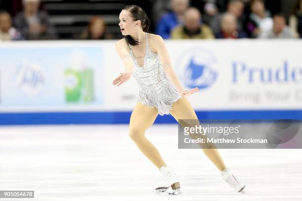 Mariah Bell competes in the Ladies Short Program during the 2018 Prudential U.S. Figure Skating Championships at the SAP Center on January 3, 2018 in...