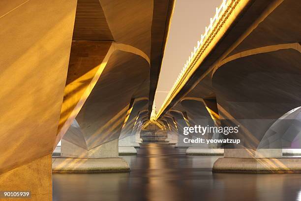 esplanade bridge marina bay singapore - esplanade theatre foto e immagini stock