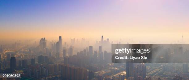 foggy city - beijing city stock pictures, royalty-free photos & images