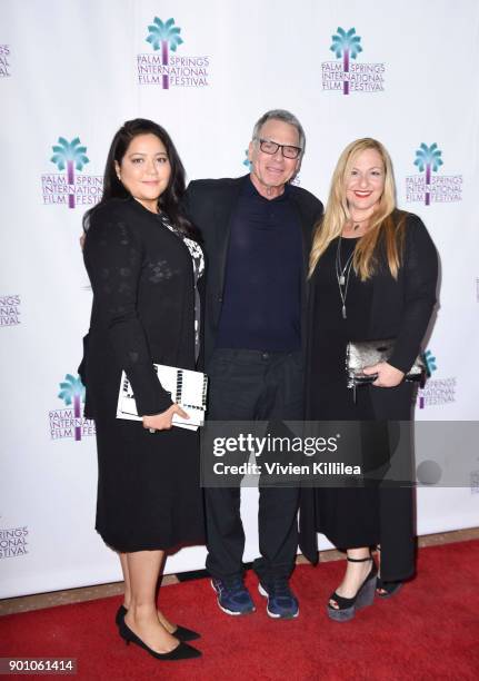 Shivani Rawat, David Permut and Monica Levinson attend a screening of "The Polka King" at the 29th Annual Palm Springs International Film Festival on...