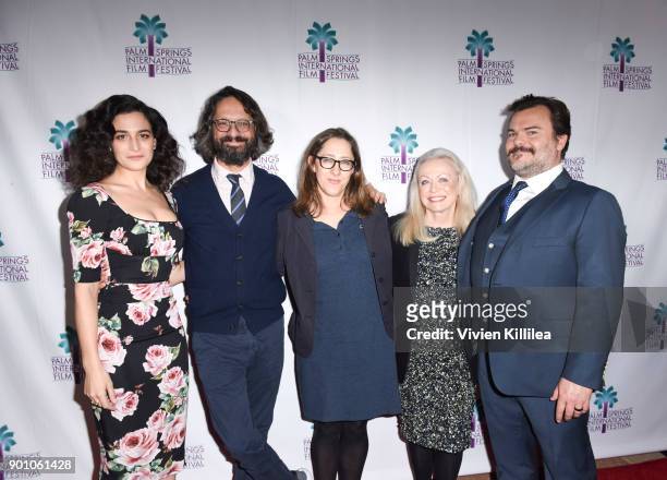 Jenny Slate, Wally Wolodarsky, Maya Forbes, Jacki Weaver and Jack Black attend a screening of "The Polka King" at the 29th Annual Palm Springs...
