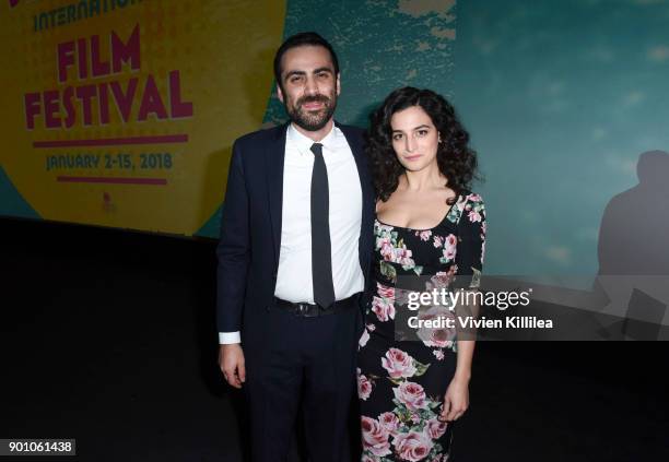 Artistic director of the Palm Springs International Film Festival Michael Lerman and Jenny Slate attend a screening of "The Polka King" at the 29th...