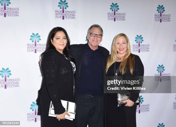 Shivani Rawat, David Permut and Monica Levinson attend a screening of "The Polka King" at the 29th Annual Palm Springs International Film Festival on...