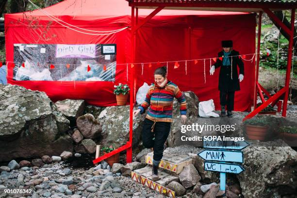 Inside the Lighthouse camp, one of the many volunteers camp on the island, the Dirty Girls have their headquarter tent. Dirty Girls of Lesbos is a...