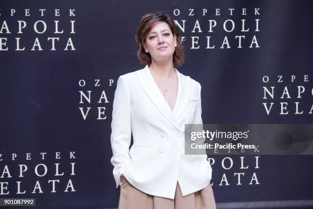 Italian actress Giovanna Mezzogiorno during photocall of the Italian film "Napoli Velata".