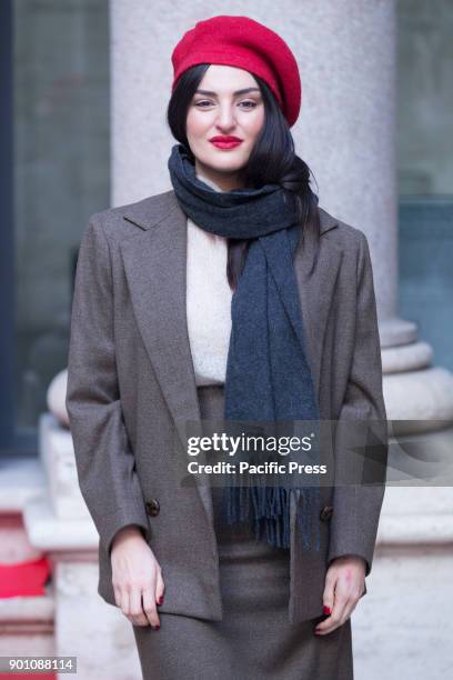 Italian singer Arisa during photocall of the Italian film "Napoli Velata".