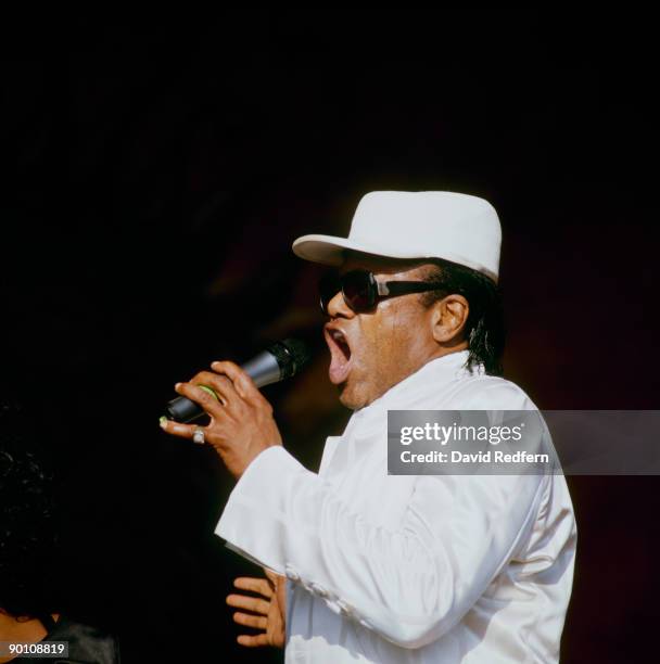 Bobby Womack performs on stage at the New Orleans Jazz and Heritage Festival in New Orleans, Louisiana on May 04,2002.