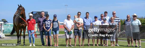 Connections of Mr Churchill after winning the Batman Management Group Bellarine Cup , at Geelong Racecourse on January 04, 2018 in Geelong, Australia.