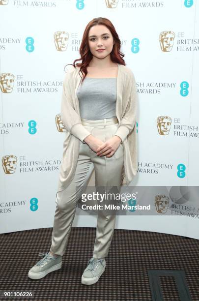 Florence Pugh during the EE Rising Star Nominations announcement held at BAFTA on January 4, 2018 in London, England.