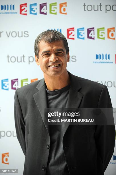 French TV host of the public media group France Television, Daniel Picouly poses during a press conference announcing the 2009/2010 TV programs, on...