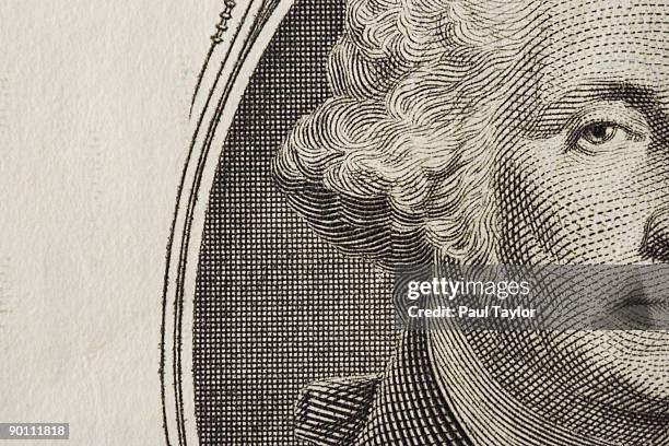 dollar bill detail - v george washington stock pictures, royalty-free photos & images