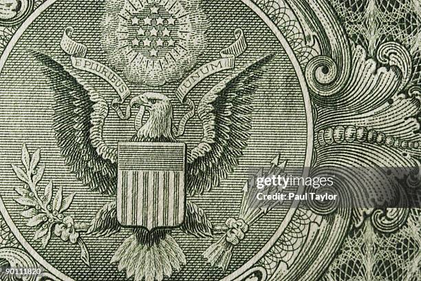 dollar bill detail - us currency stock-fotos und bilder