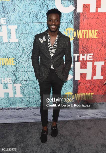 Actor Bernard David Jones attends the premiere of Showtime's "The Chi" at The Downtown Independent on January 3, 2018 in Los Angeles, California.