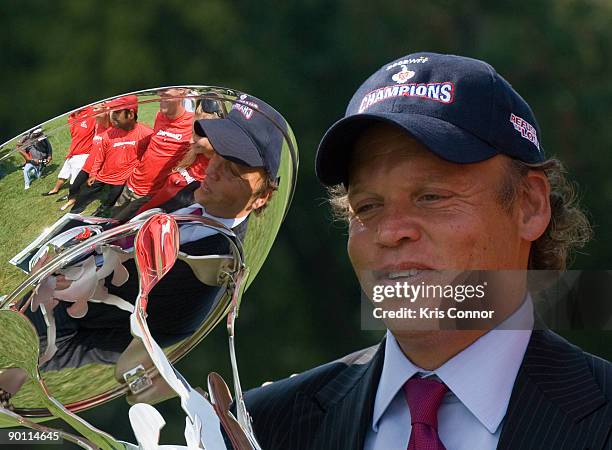 Washington Kastles owner Mark Ein poses outside the US capitol after receiving a key to the city and a fan appreciation party on August 27, 2009 in...