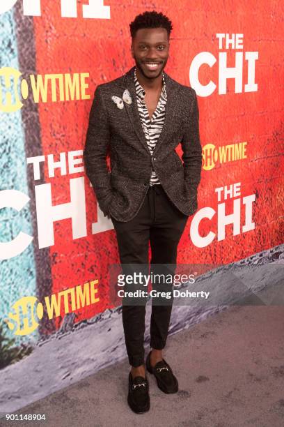 Actor Bernard David Jones attends the Premiere Of Showtime's "The Chi" at Downtown Independent on January 3, 2018 in Los Angeles, California.
