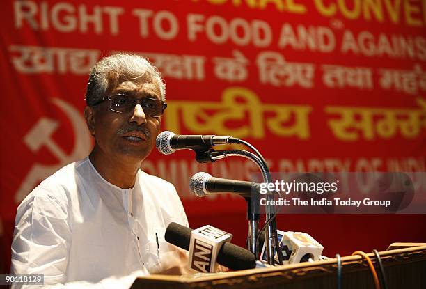 Of Tripura, Manik Sarkar at the Announcement of National Convention on the Right to Food and Price-Rise. CPI leaders said that the proposed food...