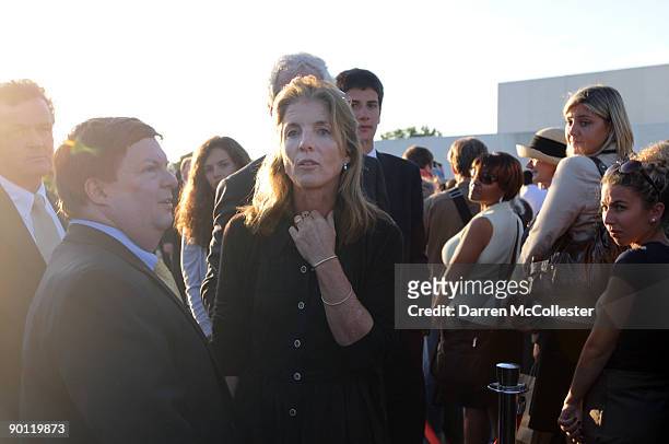 Caroline Kennedy greets well wishers outside the John F. Kennedy Presidential Library and Museum August 27, 2009 in Boston, Massachusetts. Kennedy,...