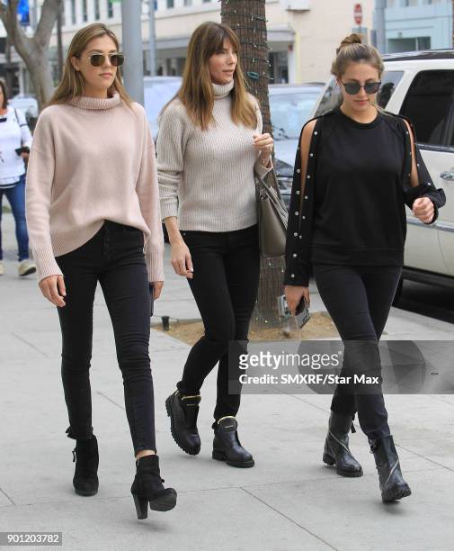 Jennifer Flavin with her daughters, Sistine Rose Stallone and Sophia Rose Stallone are seen on January 3, 2018 in Los Angeles, CA.