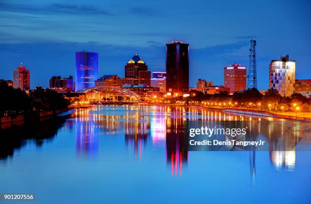 downtown rochester, new york skyline - rochester stock pictures, royalty-free photos & images