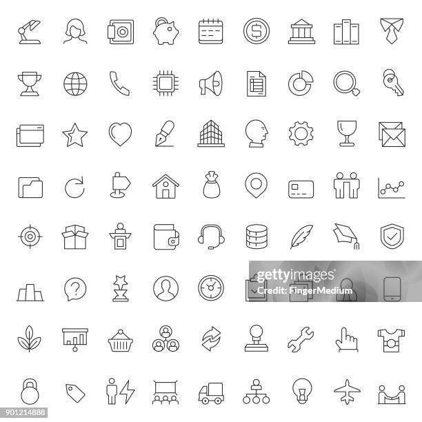 ilustraciones, imágenes clip art, dibujos animados e iconos de stock de conjunto de iconos de negocios y finanzas - símbolo conceptual