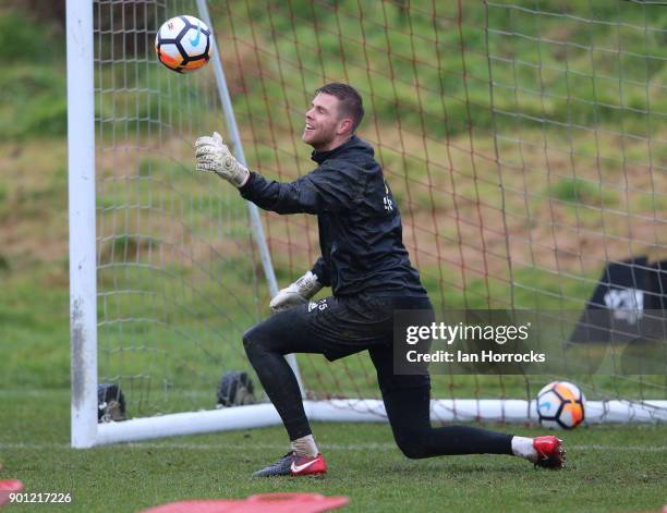 Goal-keeper Robin Ruiter during a Sunderland AFC training session at The Academy of Light on January 4, 2018 in Sunderland, England.