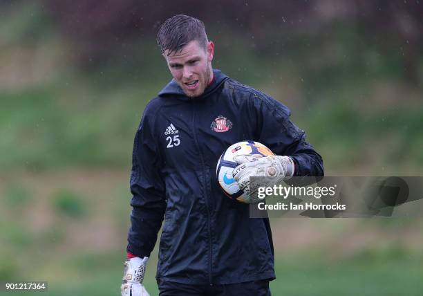 Goal-keeper Robin Ruiter during a Sunderland AFC training session at The Academy of Light on January 4, 2018 in Sunderland, England.