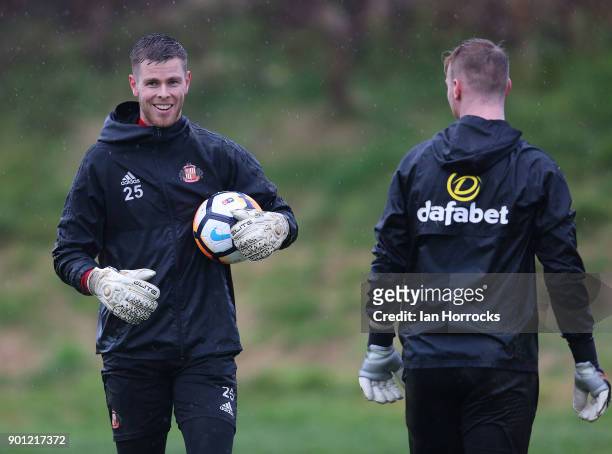 Goal-keeper Robin Ruiter during a Sunderland AFC training session at The Academy of Light on January 4, 2018 in Sunderland, England.