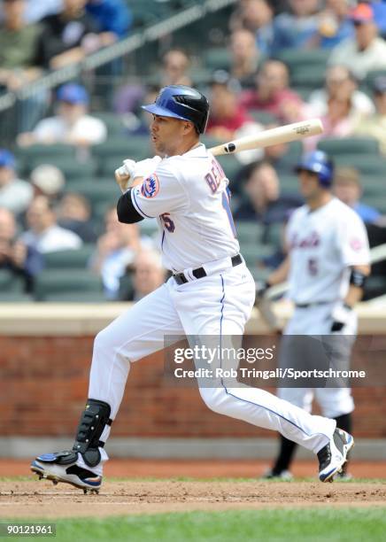 Carlos Beltran of the New York Mets at bat against the Florida Marlins on April 29, 2009 at Citi Field in the Flushing neighborhood of the Queens...