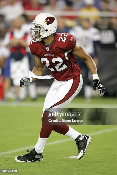 Defensive back Matt Ware of the Arizona Cardinals in coverage during a game against the San Diego Chargers on August 22, 2009 at University of...