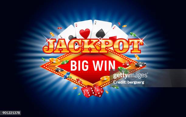 jackpot casino-vektor-illustration - jackpot stock-grafiken, -clipart, -cartoons und -symbole
