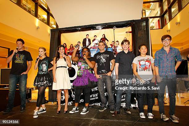 Cast members of FOX TV's show 'Glee' attend a meet-and-greet at the Hot Topic store in Park Meadows Mall on August 27, 2009 in Denver, Colorado.