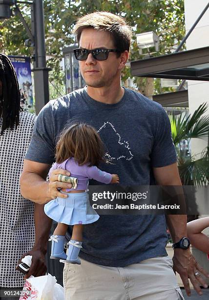 Mark Wahlberg and Ella Rae sighting at The Grove on August 27, 2009 in Los Angeles, California.