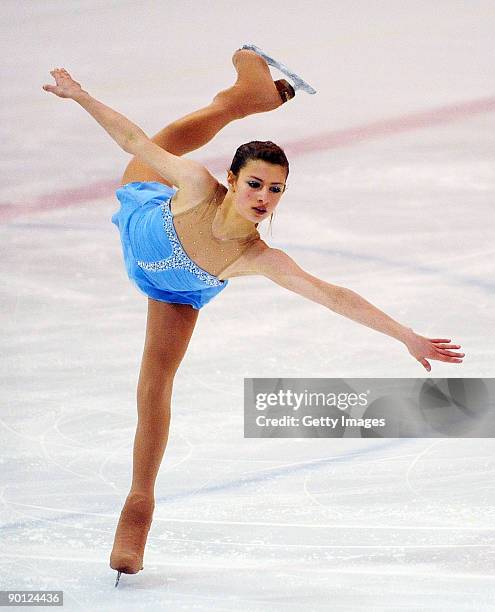 Chantelle Kerry of Australia of competes in the Junior Women's Individual Figure Skating during day seven of the Winter Games NZ at at Dunedin Ice...