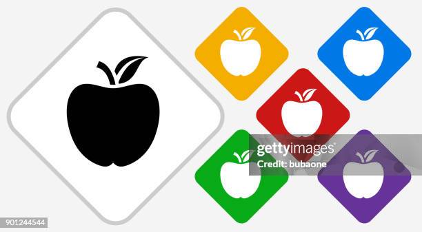 school apple color diamond vector icon - healthy school lunch stock illustrations