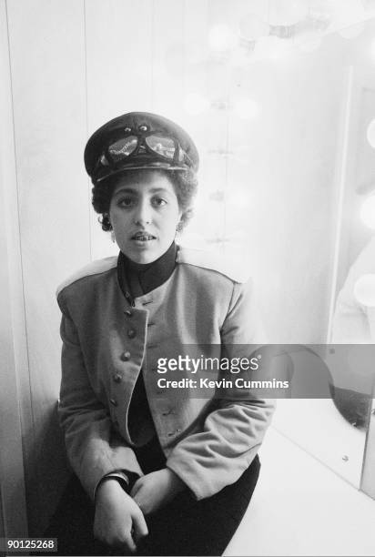Singer Poly Styrene of English punk rock group X-Ray Spex, in her dressing room at the Manchester Apollo, 29th November 1978.