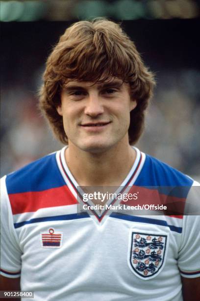 September 1981 Oslo : Norway v England International Football - Glenn Hoddle of England smiles for the camera before the match .