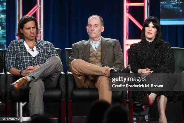 Show co-creator/writer/executive producer Brad Falchuk, co-creator/writer/executive producer Tim Minear and executive producer Alexis Martin Woodall...