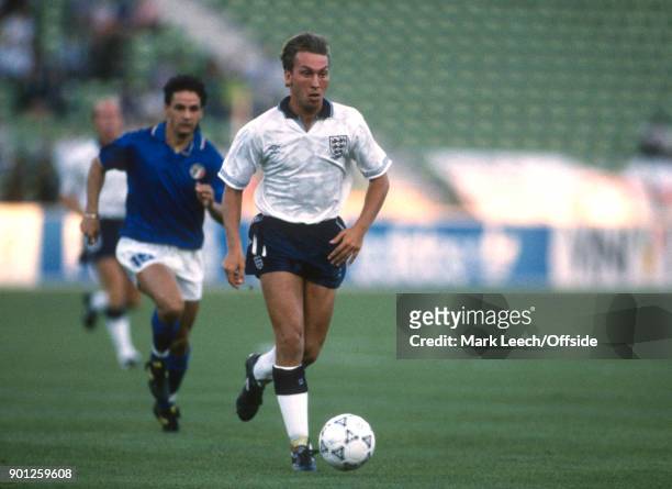 July 1990 Bari - FIFA World Cup : 3rd place play off match - Italy v England - David Platt of England .