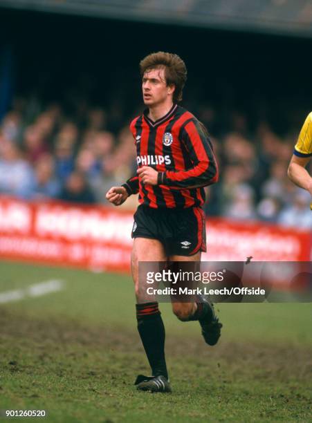 March 1985 Oxford : Football League Division Two - Oxford United v Manchester City - Jim Melrose of City .