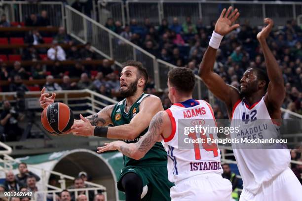 Nikos Pappas, #11 of Panathinaikos Superfoods Athens in action during the 2017/2018 Turkish Airlines EuroLeague Regular Season Round 16 game between...