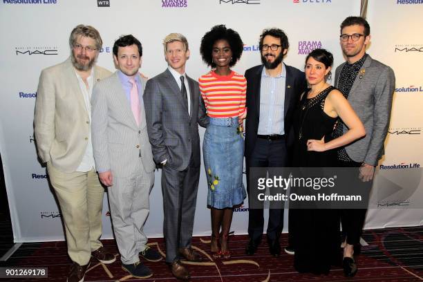 Guest, Guest, Lucas Steele, Denee Benton, Josh Groban, Guest and Guest attend 83rd Annual Drama League Awards at Marriott Marquis on May 19, 2017 in...