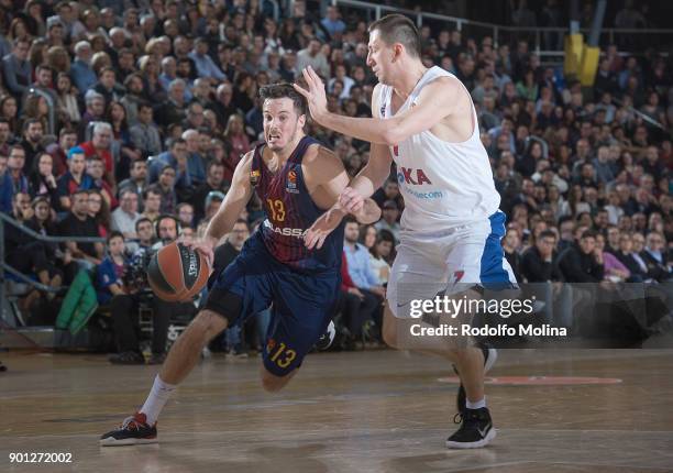 Thomas Heurtel, #13 of FC Barcelona Lassa in action during the 2017/2018 Turkish Airlines EuroLeague Regular Season Round 16 game between FC...