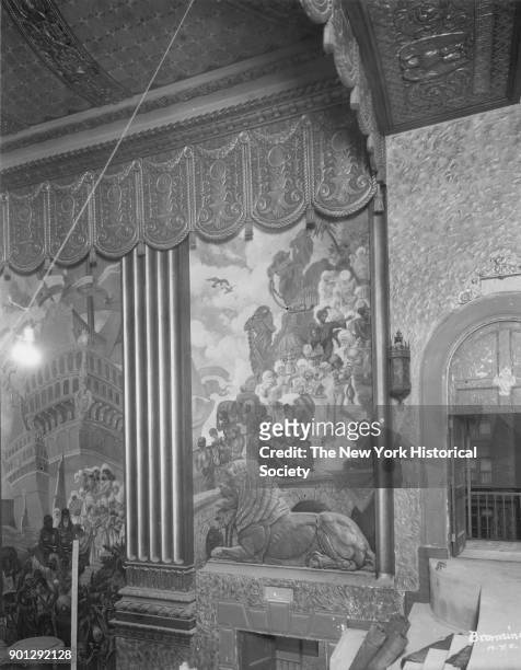 Mural paintings, Beacon Theatre interior, Broadway between 74th and 75th Streets, owned by Warner Brothers, New York, New York, 1929. Walter W...