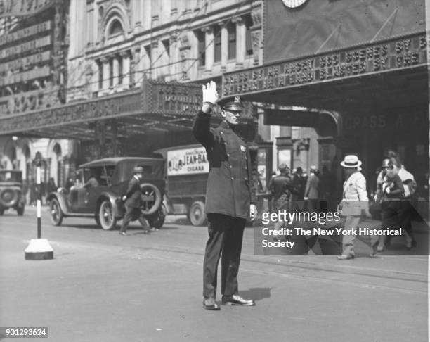 Traffic Cop on Broadway, New York, New York, 1929.