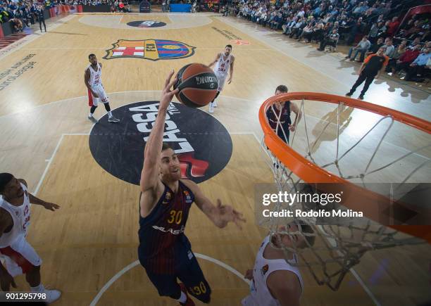 Victor Claver, #30 of FC Barcelona Lassa in action during the 2017/2018 Turkish Airlines EuroLeague Regular Season Round 16 game between FC Barcelona...