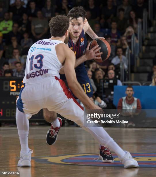 Thomas Heurtel, #13 of FC Barcelona Lassa in action during the 2017/2018 Turkish Airlines EuroLeague Regular Season Round 16 game between FC...